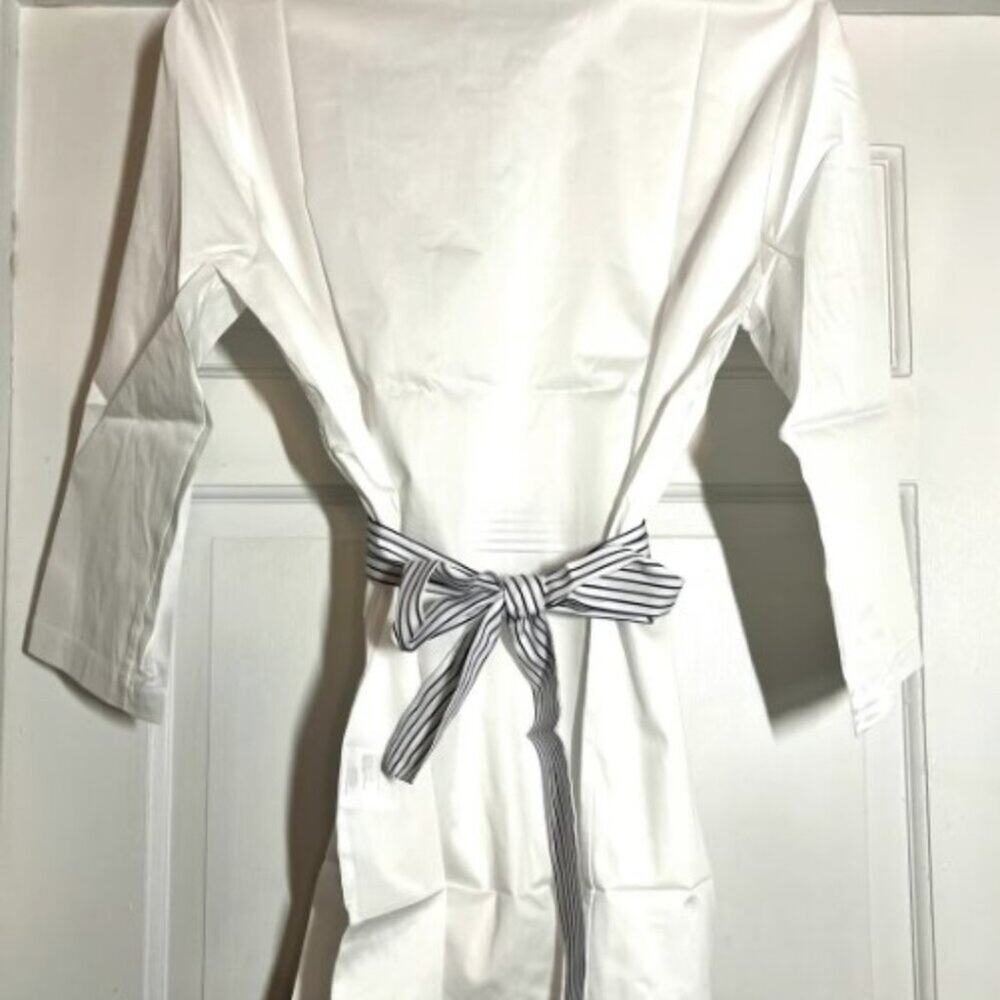 Harshman Mariel Tunic White w/ Blue Stripe Belt | Size Large NEW